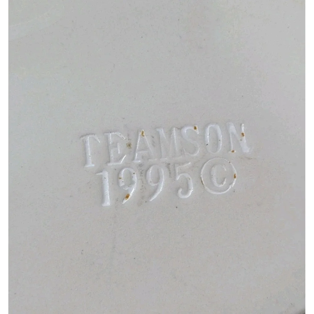 Vintage Teamson Stoneware Oval Baking Casserole Dishes Cow Pattern 1995 Set Of 2